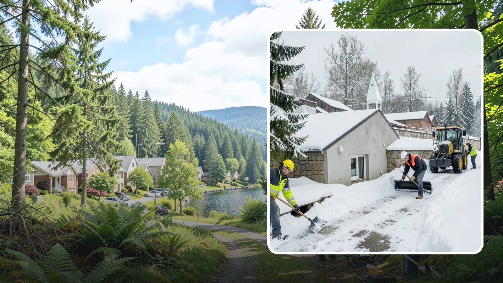 Window Well Snow Clearing in Lake Forest Park, King County, WA - We clear snow and slush from basement window wells to protect egress, prevent leaks, and keep daylight reaching lower levels.