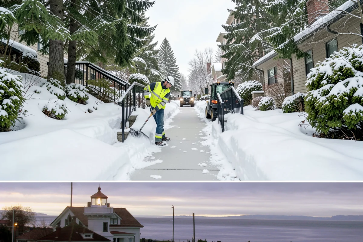 Window Well Snow Clearing in Mukilteo, Snohomish County, WA - Wells need attention right after each lowland snowfall and again during the thaw cycles that regularly punctuate our winters.