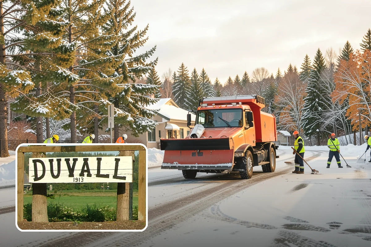 Winter Emergency Response in Duvall, King County, WA - Coordinated plowing, shoveling, and deicing in one response