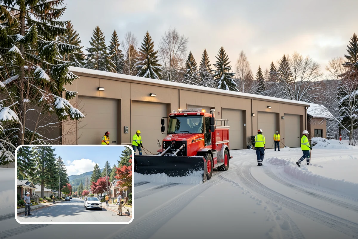 Winter Emergency Response in Hunts Point, King County, WA - Coordinated plowing, shoveling, and deicing in one response