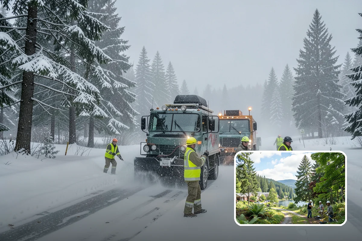Winter Emergency Response in Lake Forest Park, King County, WA - Coordinated plowing, shoveling, and deicing in one response