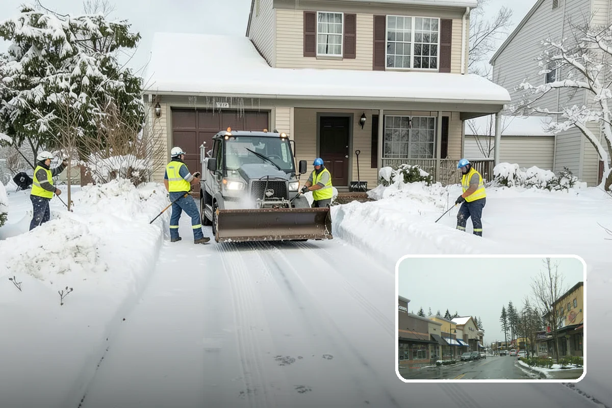 Winter Emergency Response in Mill Creek, Snohomish County, WA - Coordinated plowing, shoveling, and deicing in one response
