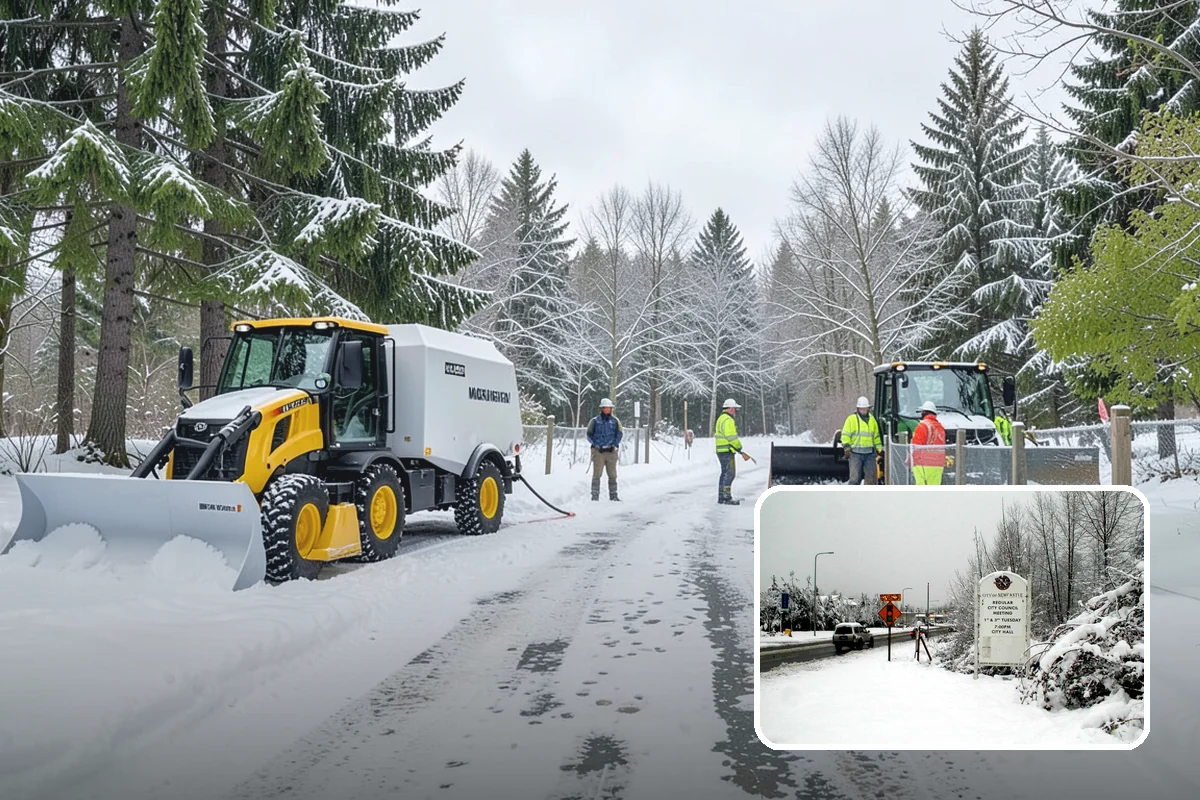 Winter Emergency Response in Newcastle, King County, WA - Coordinated plowing, shoveling, and deicing in one response