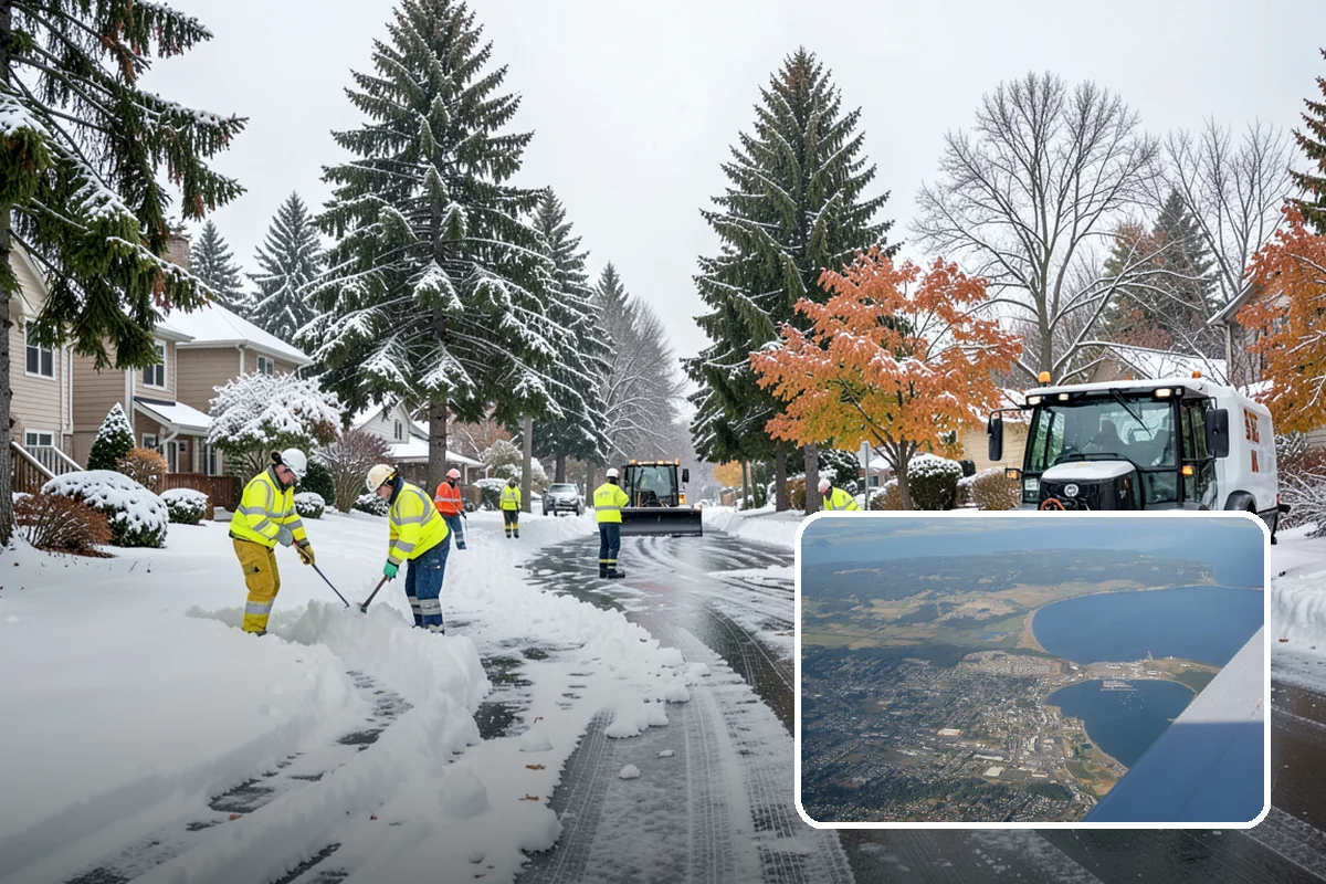 Winter Emergency Response in Oak Harbor, Island County, WA - Coordinated plowing, shoveling, and deicing in one response