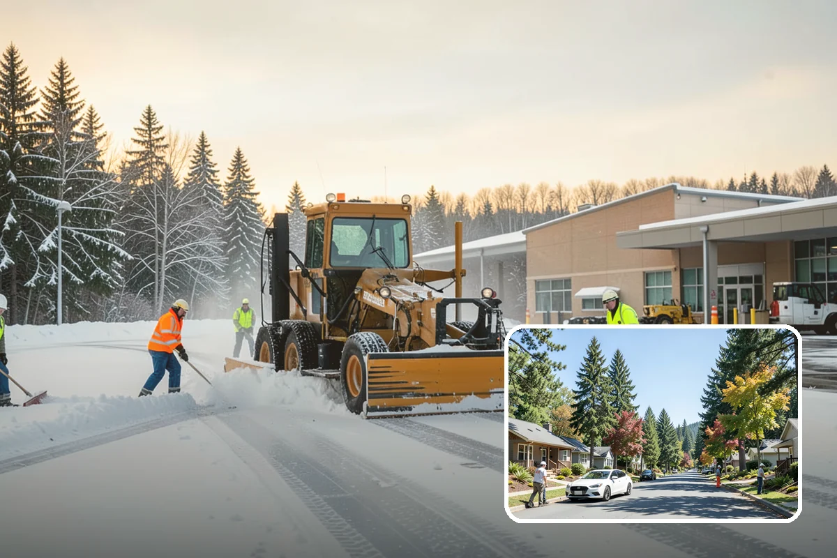 Winter Emergency Response in Orting, Pierce County, WA - Coordinated plowing, shoveling, and deicing in one response