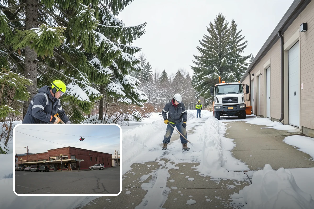Winter Emergency Response in Sedro-Woolley, Skagit County, WA - Coordinated plowing, shoveling, and deicing in one response
