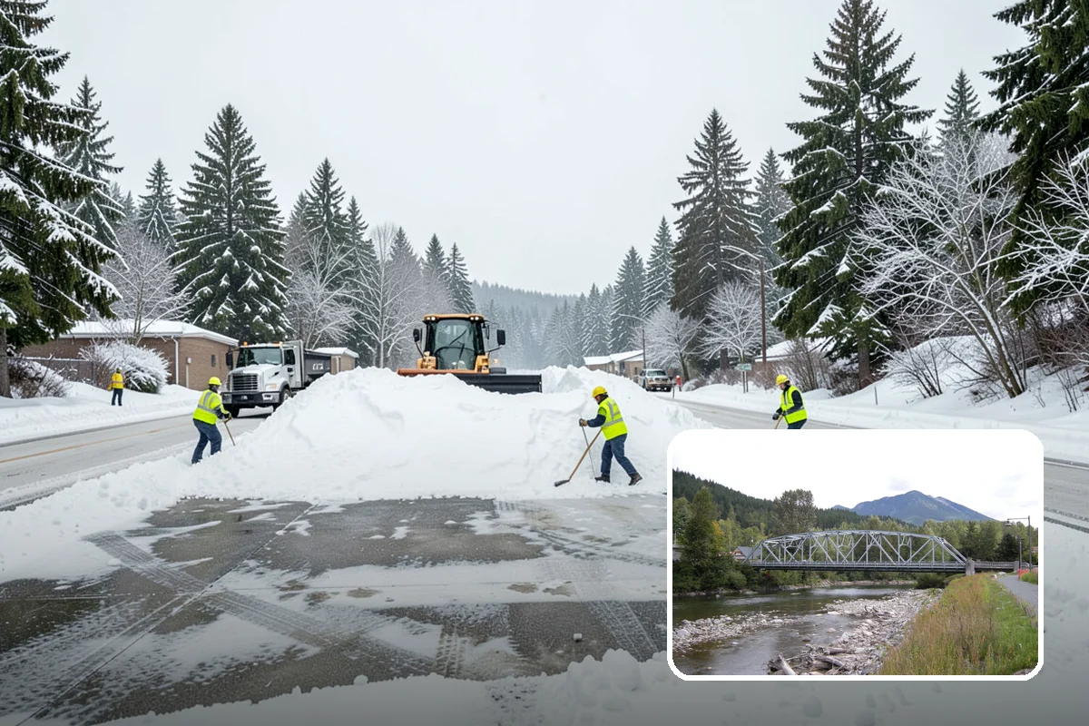 Winter Emergency Response in Skykomish, King County, WA - Coordinated plowing, shoveling, and deicing in one response