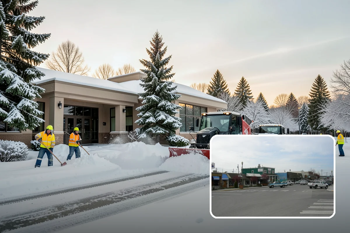 Winter Emergency Response in Stanwood, Snohomish County, WA - Coordinated plowing, shoveling, and deicing in one response