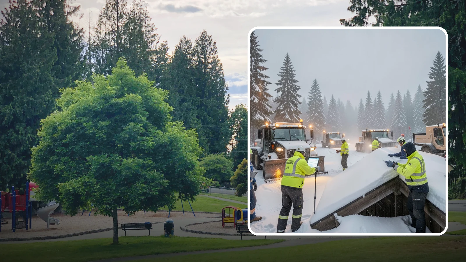 Winter Property Monitoring in Bonney Lake, Pierce County, WA - We monitor your Western Washington property through winter, watching conditions and forecasts to act before problems form.