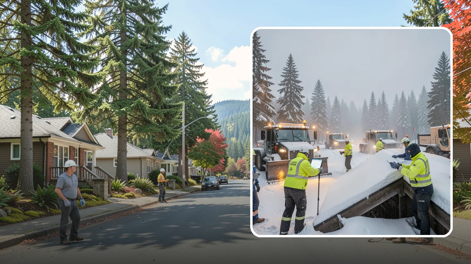 Winter Property Monitoring in Hunts Point, King County, WA - We monitor your Western Washington property through winter, watching conditions and forecasts to act before problems form.