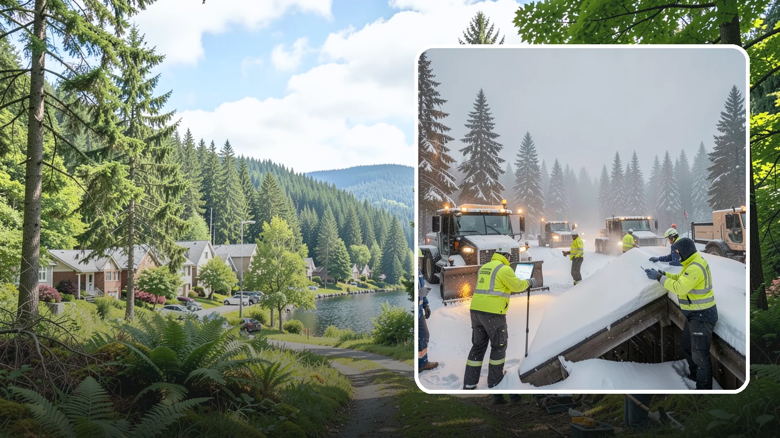 Winter Property Monitoring in Lake Forest Park, King County, WA - We monitor your Western Washington property through winter, watching conditions and forecasts to act before problems form.
