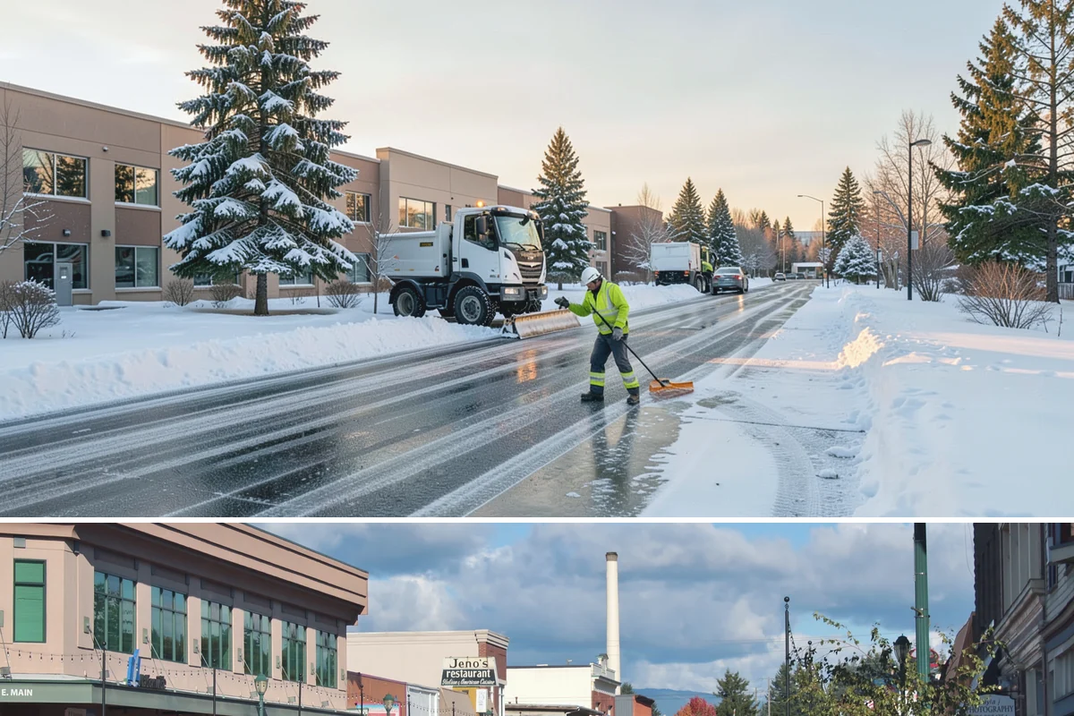 Winter Property Monitoring in Monroe, Snohomish County, WA - Runs continuously through the winter season when overnight refreeze and sudden storms are the biggest threats.