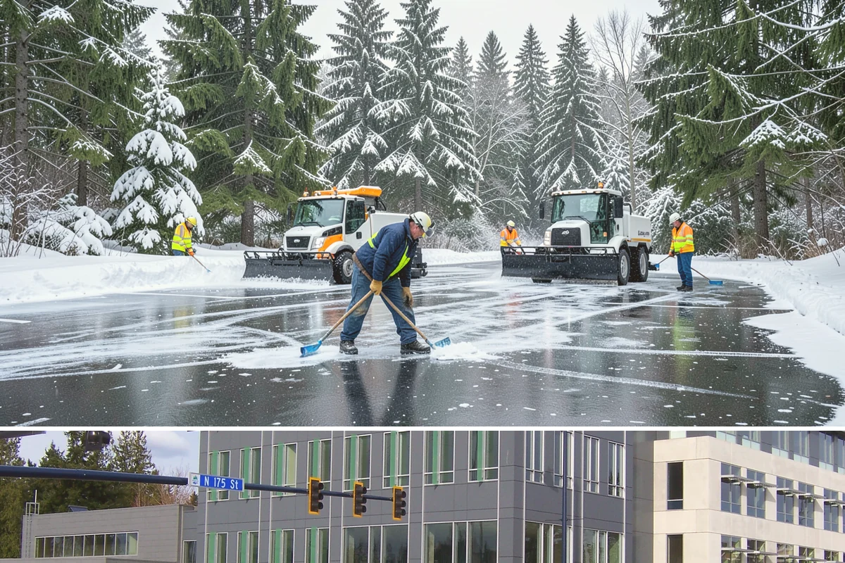 Winter Property Monitoring in Shoreline, King County, WA - Runs continuously through the winter season when overnight refreeze and sudden storms are the biggest threats.