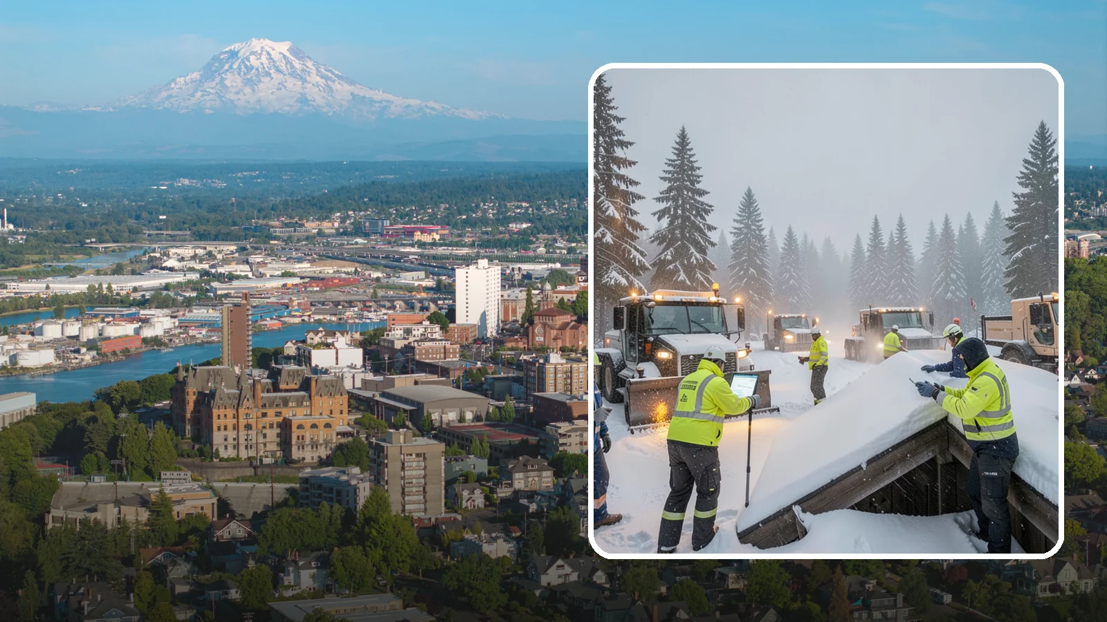Winter Property Monitoring in Tacoma, Pierce County, WA - We monitor your Western Washington property through winter, watching conditions and forecasts to act before problems form.