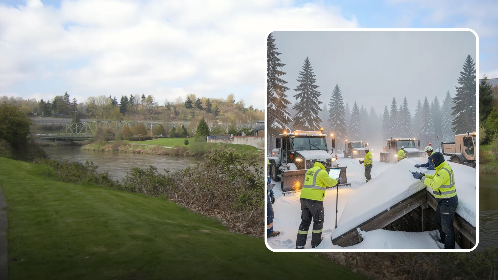 Winter Property Monitoring in Tukwila, King County, WA - We monitor your Western Washington property through winter, watching conditions and forecasts to act before problems form.