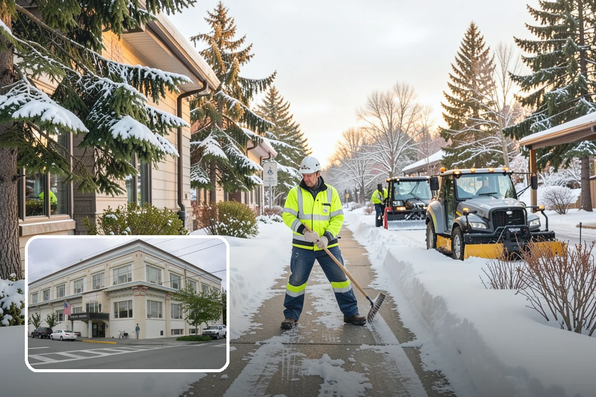 Winter Storm Cleanup in Anacortes, Skagit County, WA - Removal of plow berms and hard-packed leftovers