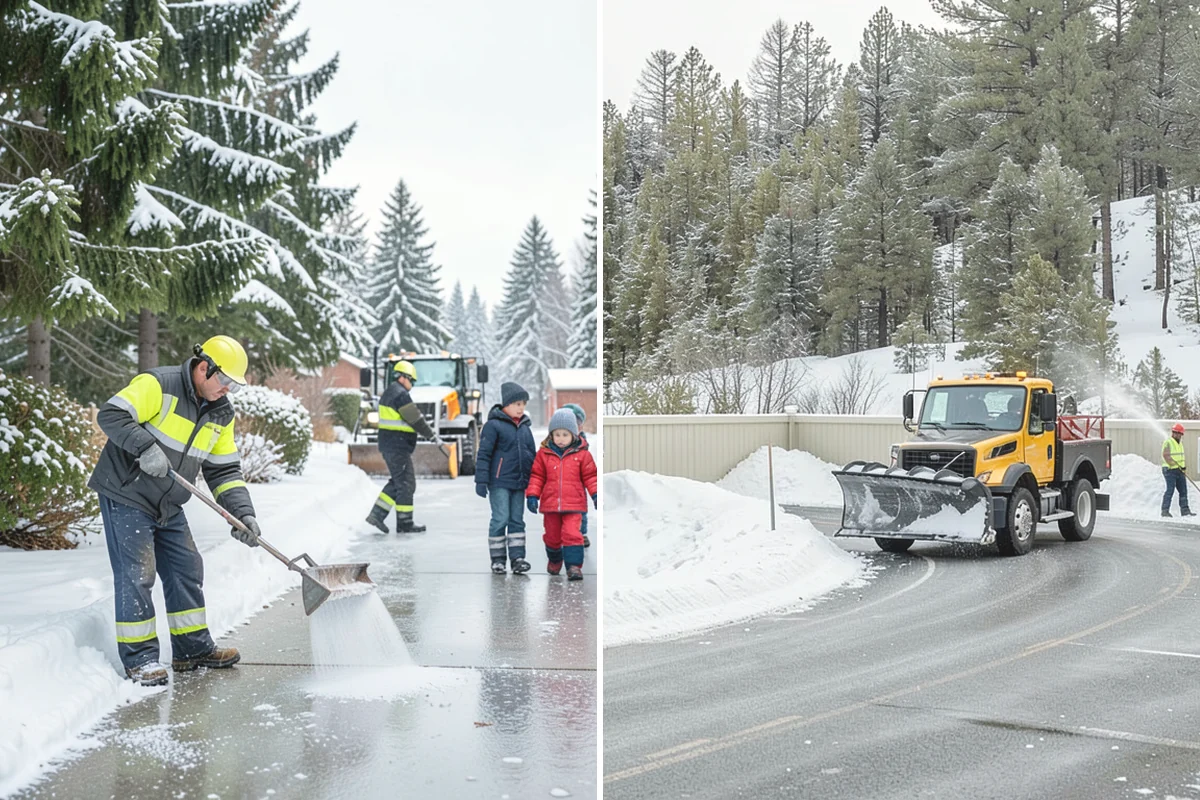 Winter Storm Cleanup in Anacortes, Skagit County, WA - Assess the property for berms, ice, and missed areas