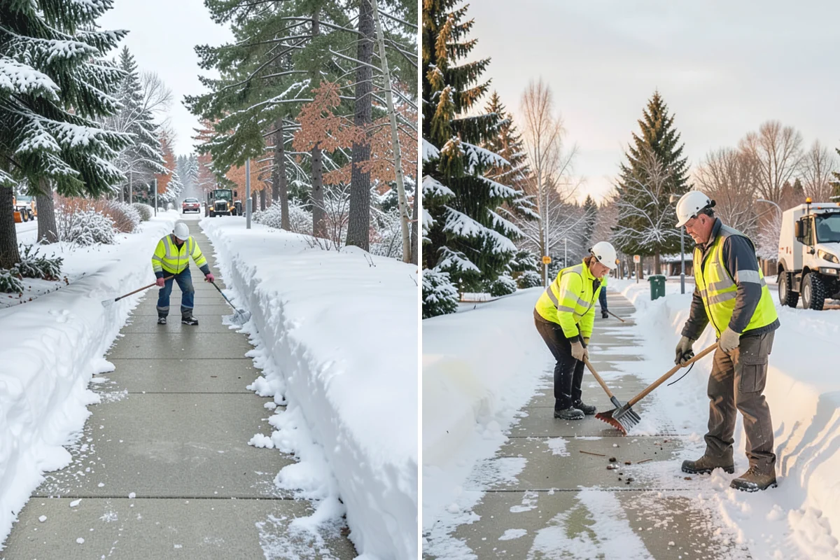 Winter Storm Cleanup in Beaux Arts Village, King County, WA - Assess the property for berms, ice, and missed areas