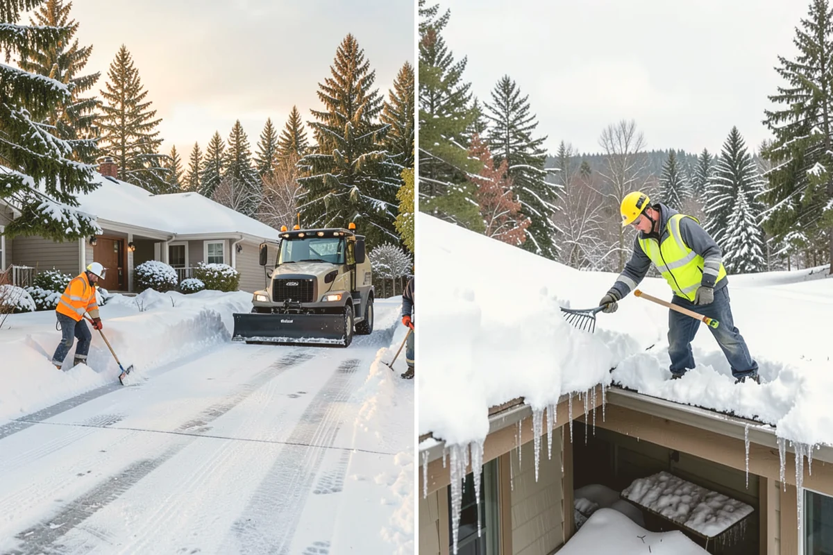 Winter Storm Cleanup in Bellevue, King County, WA - Assess the property for berms, ice, and missed areas