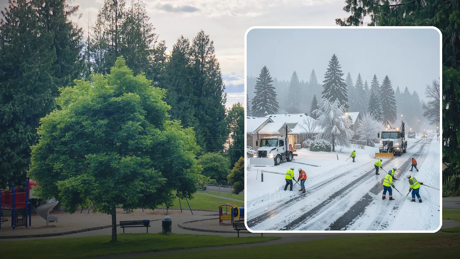 Winter Storm Cleanup in Bonney Lake, Pierce County, WA - After a winter storm passes, we handle the full cleanup so your driveway, lot, and walkways are clear and safe again.