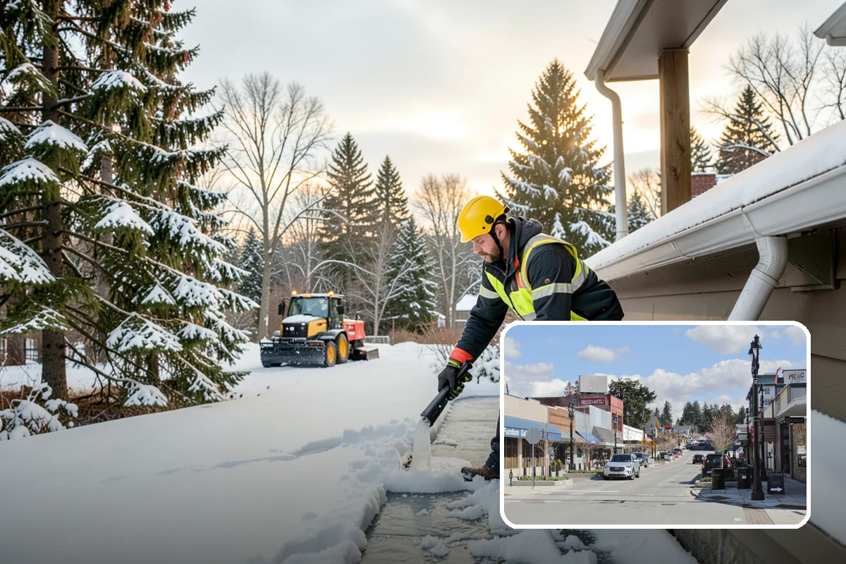 Winter Storm Cleanup in Bothell, King County, WA - Removal of plow berms and hard-packed leftovers