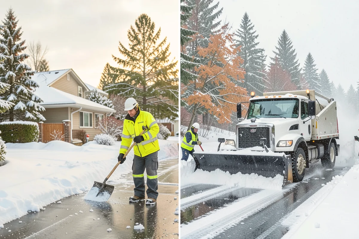 Winter Storm Cleanup in Bothell, King County, WA - Assess the property for berms, ice, and missed areas