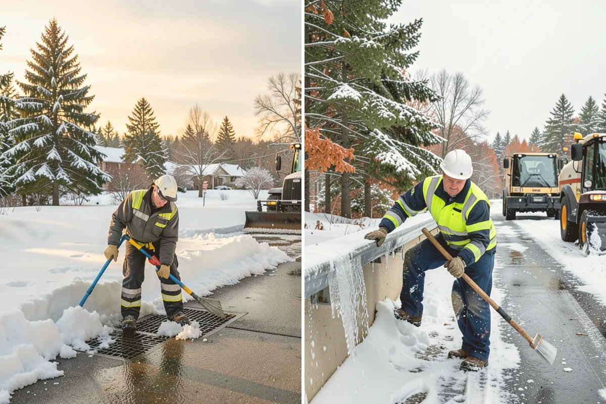 Winter Storm Cleanup in Brier, Snohomish County, WA - Assess the property for berms, ice, and missed areas