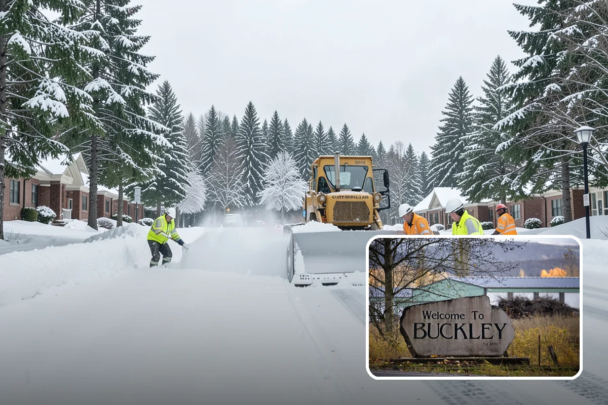 Winter Storm Cleanup in Buckley, Pierce County, WA - Removal of plow berms and hard-packed leftovers