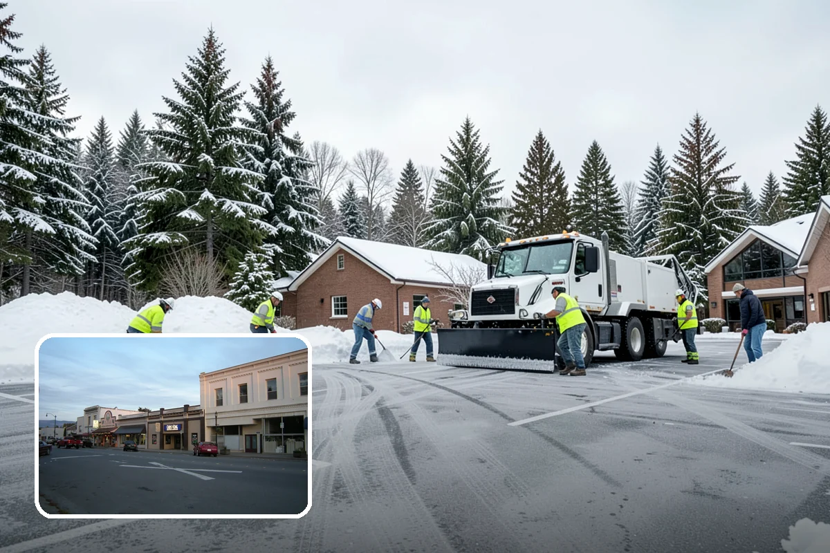 Winter Storm Cleanup in Burlington, Skagit County, WA - Removal of plow berms and hard-packed leftovers