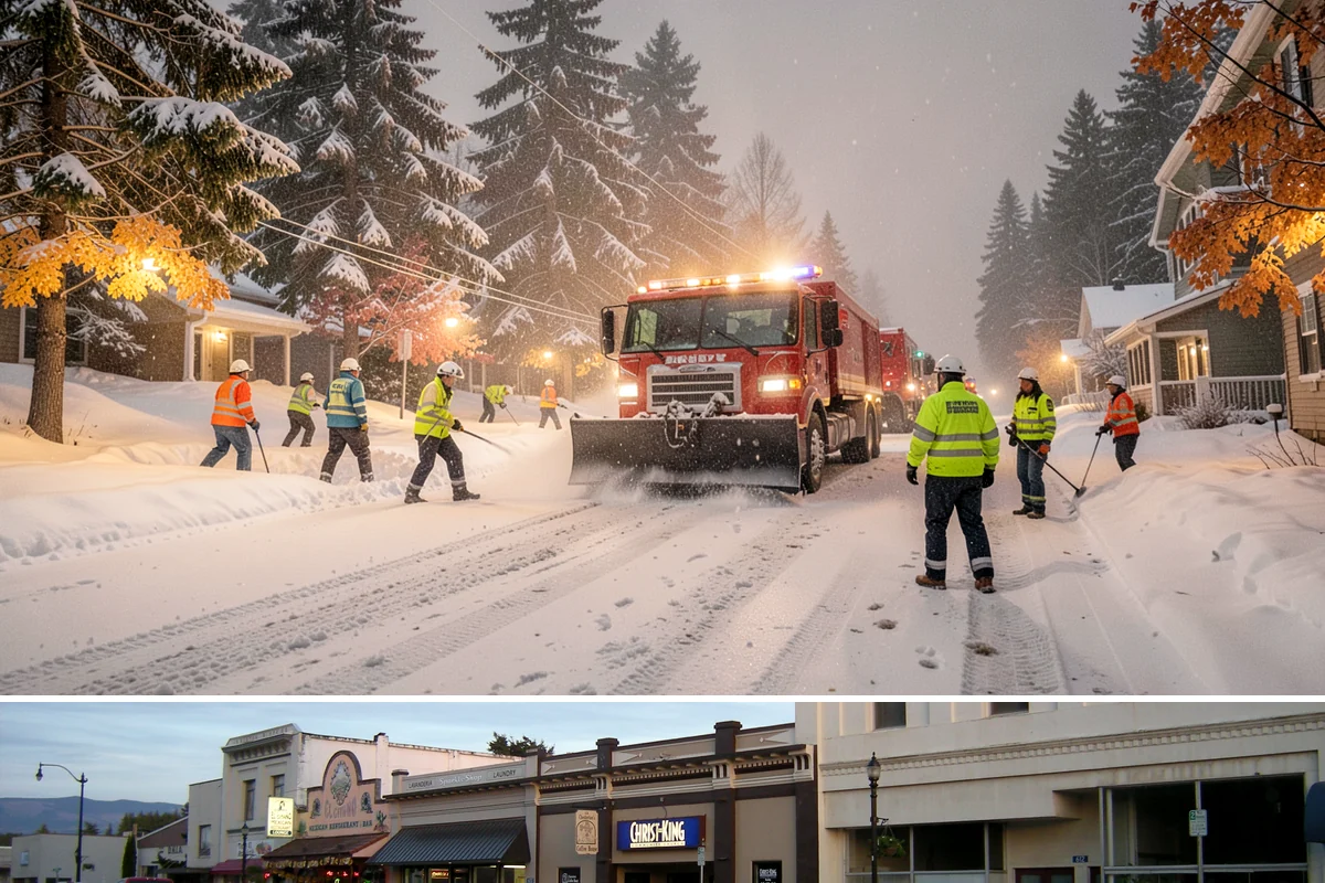 Winter Storm Cleanup in Burlington, Skagit County, WA - Cleanup demand peaks in the days following each significant snowfall from late November through February.