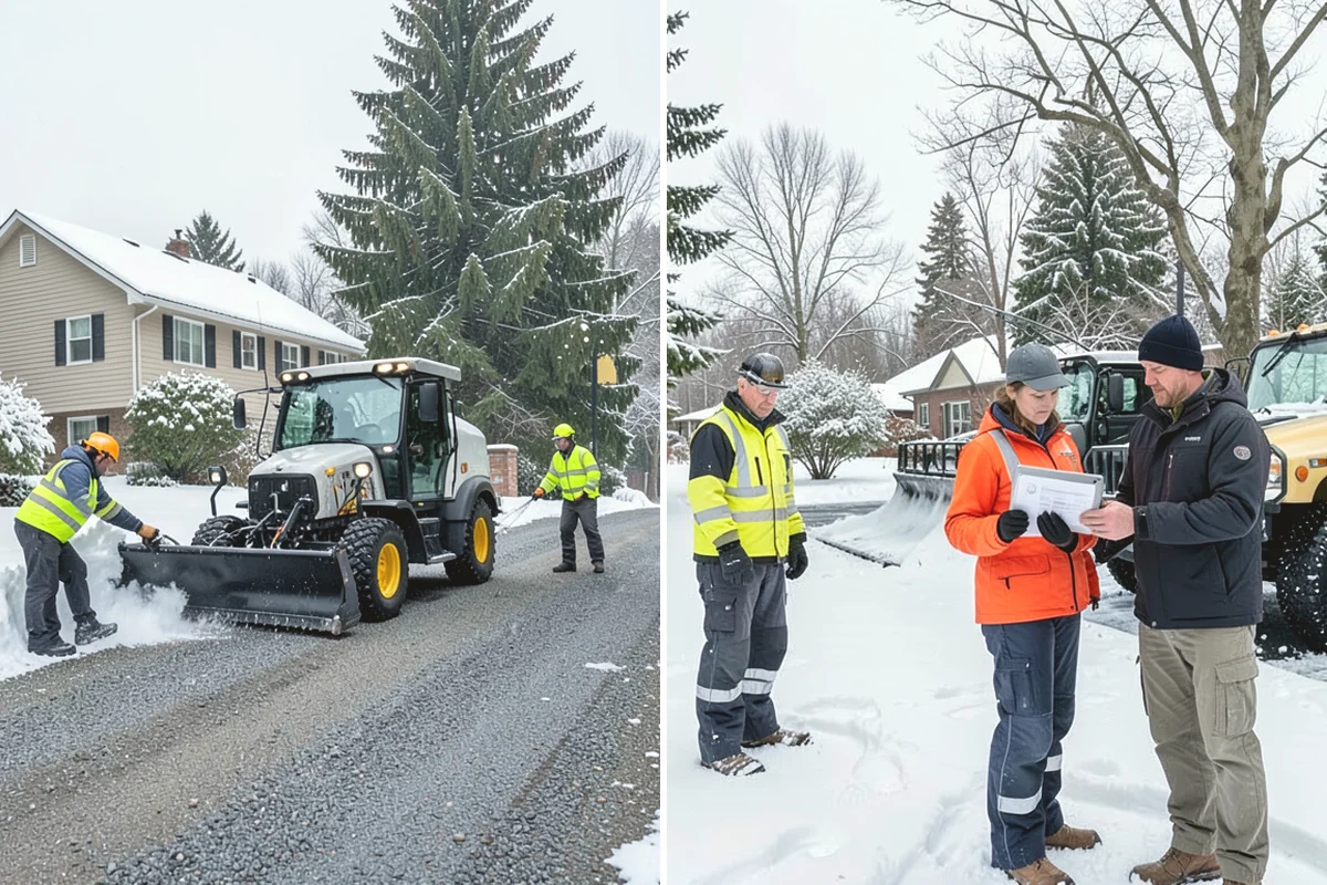 Winter Storm Cleanup in Carnation, King County, WA - Assess the property for berms, ice, and missed areas