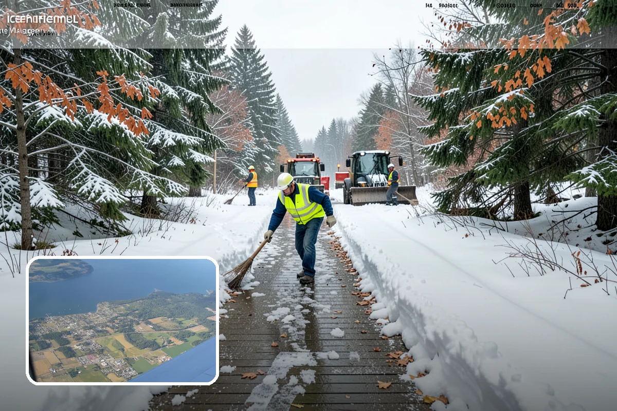 Winter Storm Cleanup in Coupeville, Island County, WA - Removal of plow berms and hard-packed leftovers