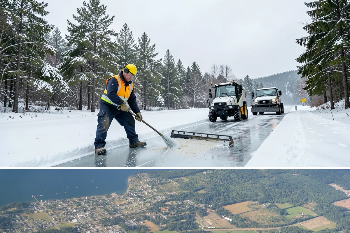 Winter Storm Cleanup in Coupeville, Island County, WA - Cleanup demand peaks in the days following each significant snowfall from late November through February.