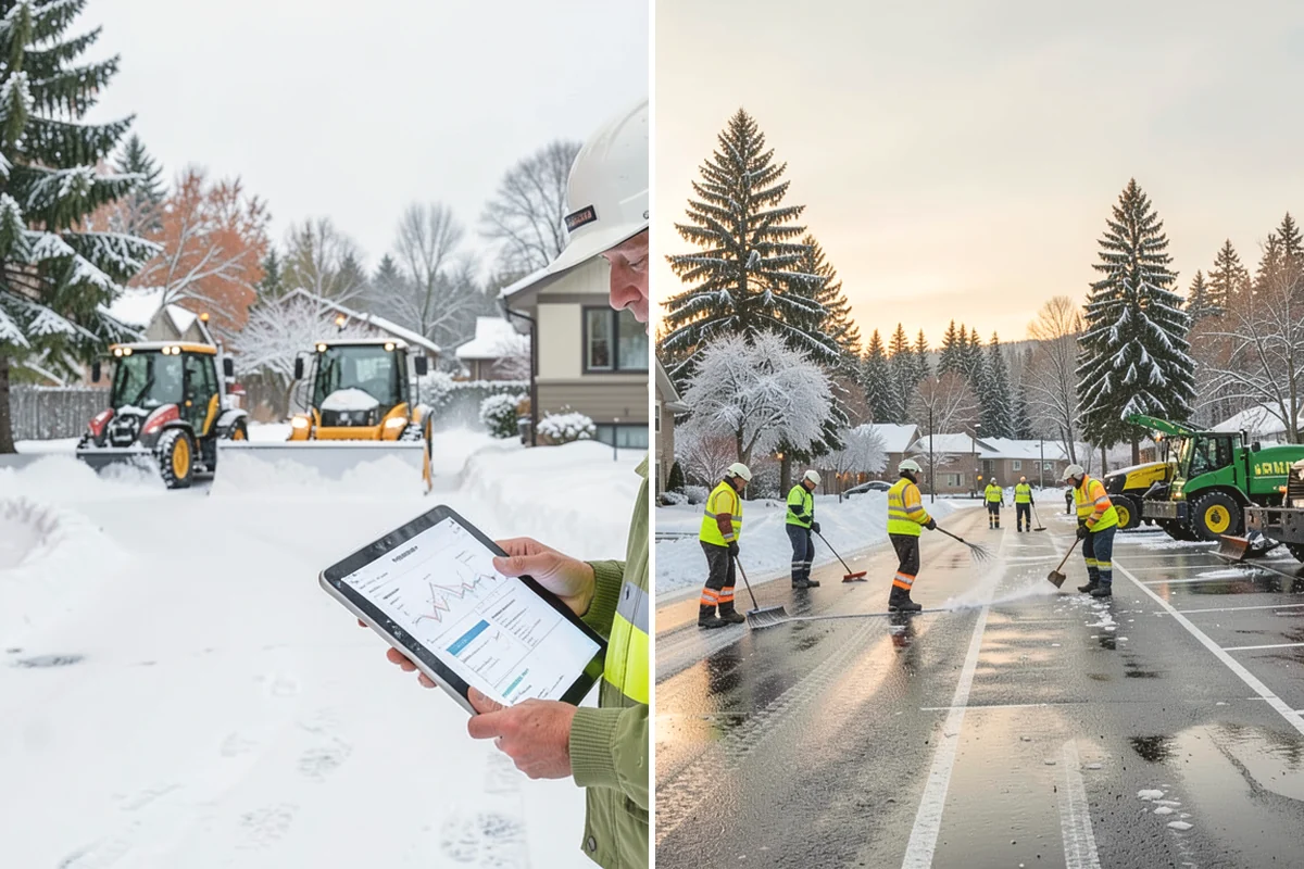 Winter Storm Cleanup in Covington, King County, WA - Assess the property for berms, ice, and missed areas