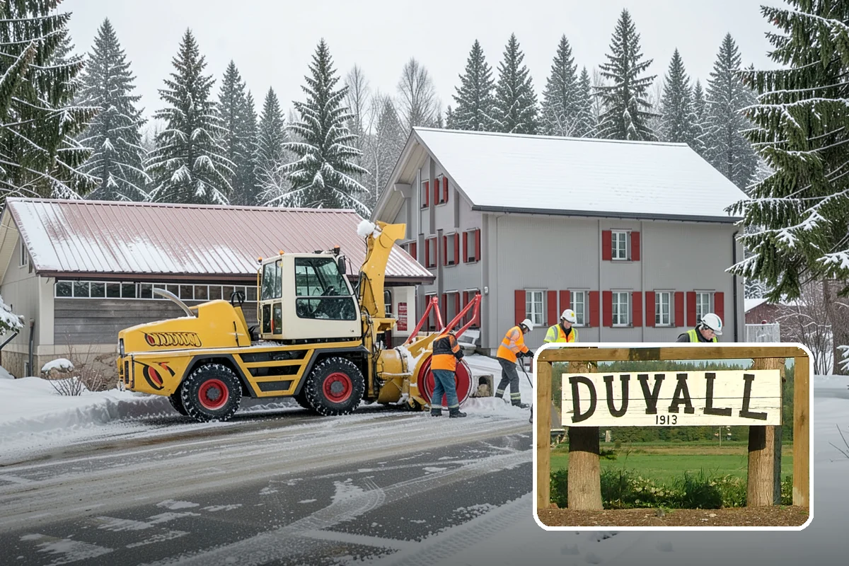 Winter Storm Cleanup in Duvall, King County, WA - Removal of plow berms and hard-packed leftovers