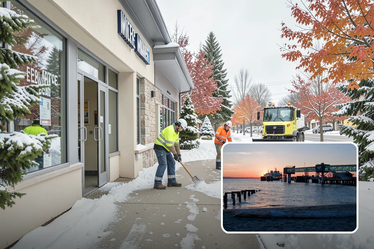 Winter Storm Cleanup in Edmonds, Snohomish County, WA - Removal of plow berms and hard-packed leftovers