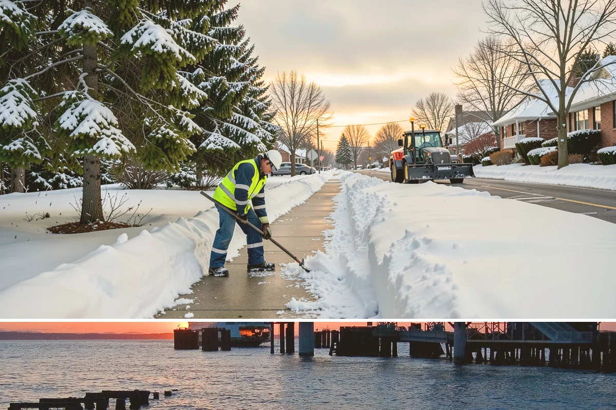 Winter Storm Cleanup in Edmonds, Snohomish County, WA - Cleanup demand peaks in the days following each significant snowfall from late November through February.
