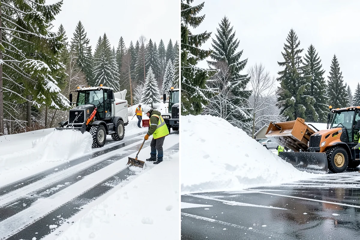 Winter Storm Cleanup in Enumclaw, King County, WA - Assess the property for berms, ice, and missed areas