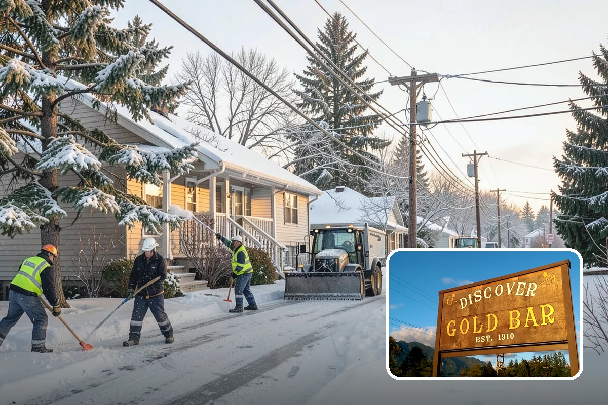 Winter Storm Cleanup in Gold Bar, Snohomish County, WA - Removal of plow berms and hard-packed leftovers
