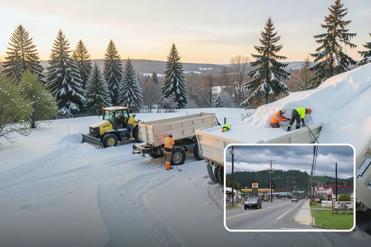 Winter Storm Cleanup in Granite Falls, Snohomish County, WA - Removal of plow berms and hard-packed leftovers