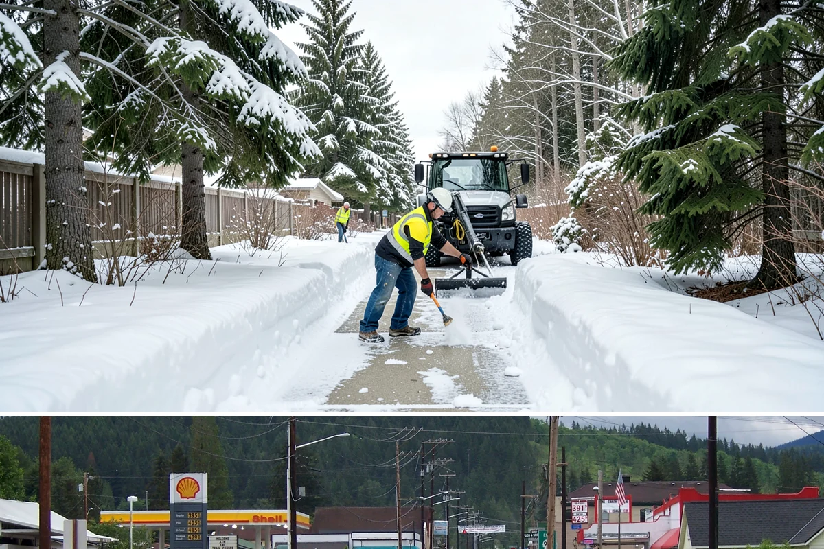 Winter Storm Cleanup in Granite Falls, Snohomish County, WA - Cleanup demand peaks in the days following each significant snowfall from late November through February.