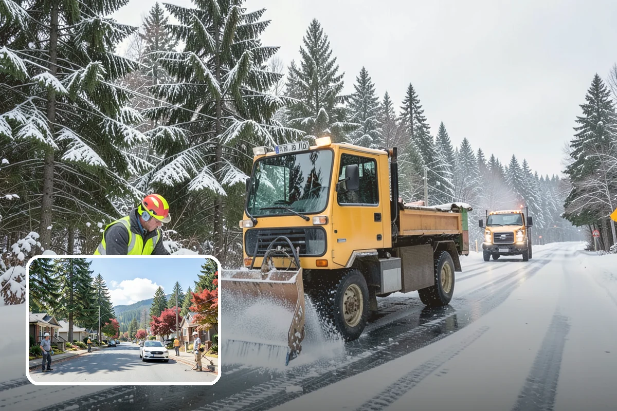 Winter Storm Cleanup in Hunts Point, King County, WA - Removal of plow berms and hard-packed leftovers