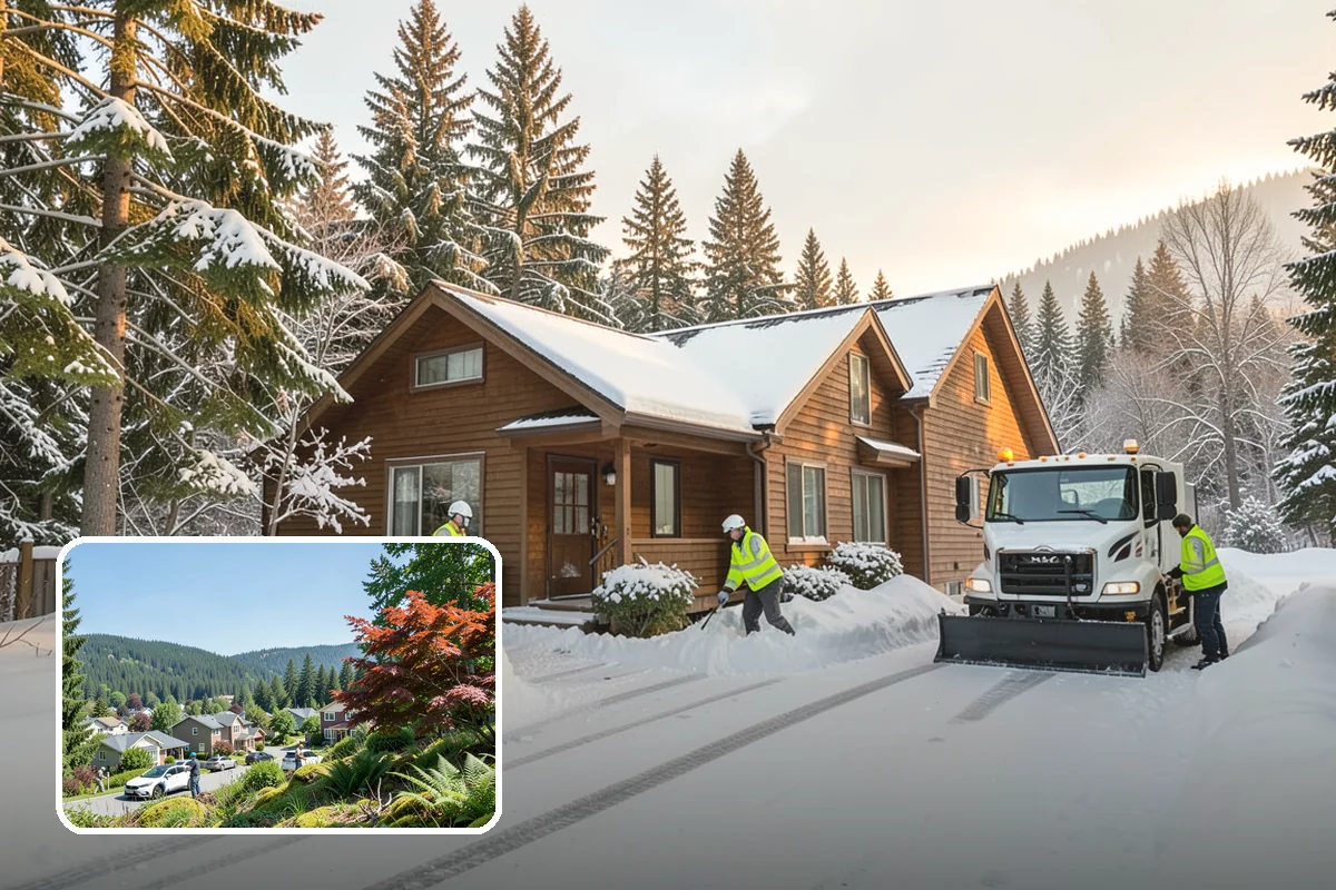 Winter Storm Cleanup in Index, Snohomish County, WA - Removal of plow berms and hard-packed leftovers