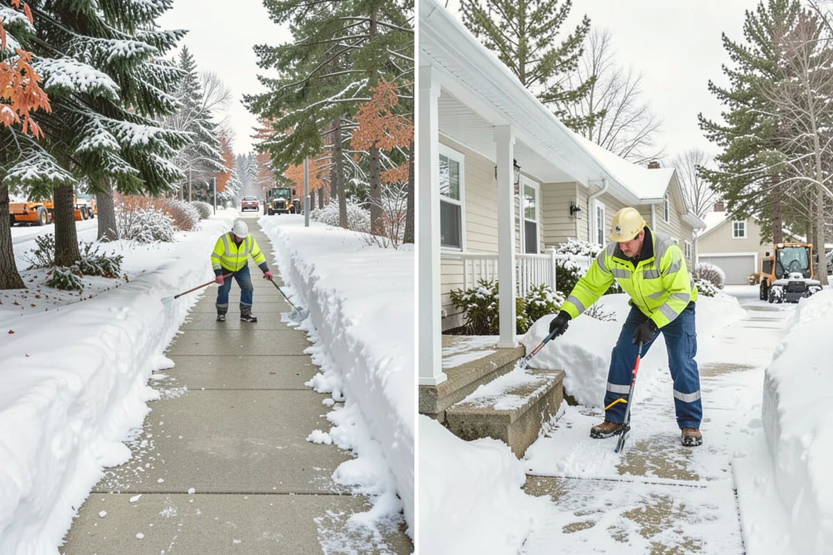 Winter Storm Cleanup in Index, Snohomish County, WA - Assess the property for berms, ice, and missed areas