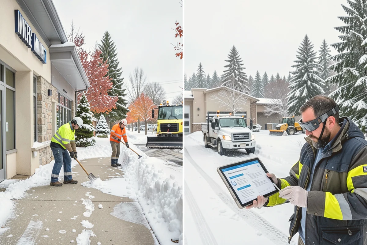 Winter Storm Cleanup in Kent, King County, WA - Assess the property for berms, ice, and missed areas
