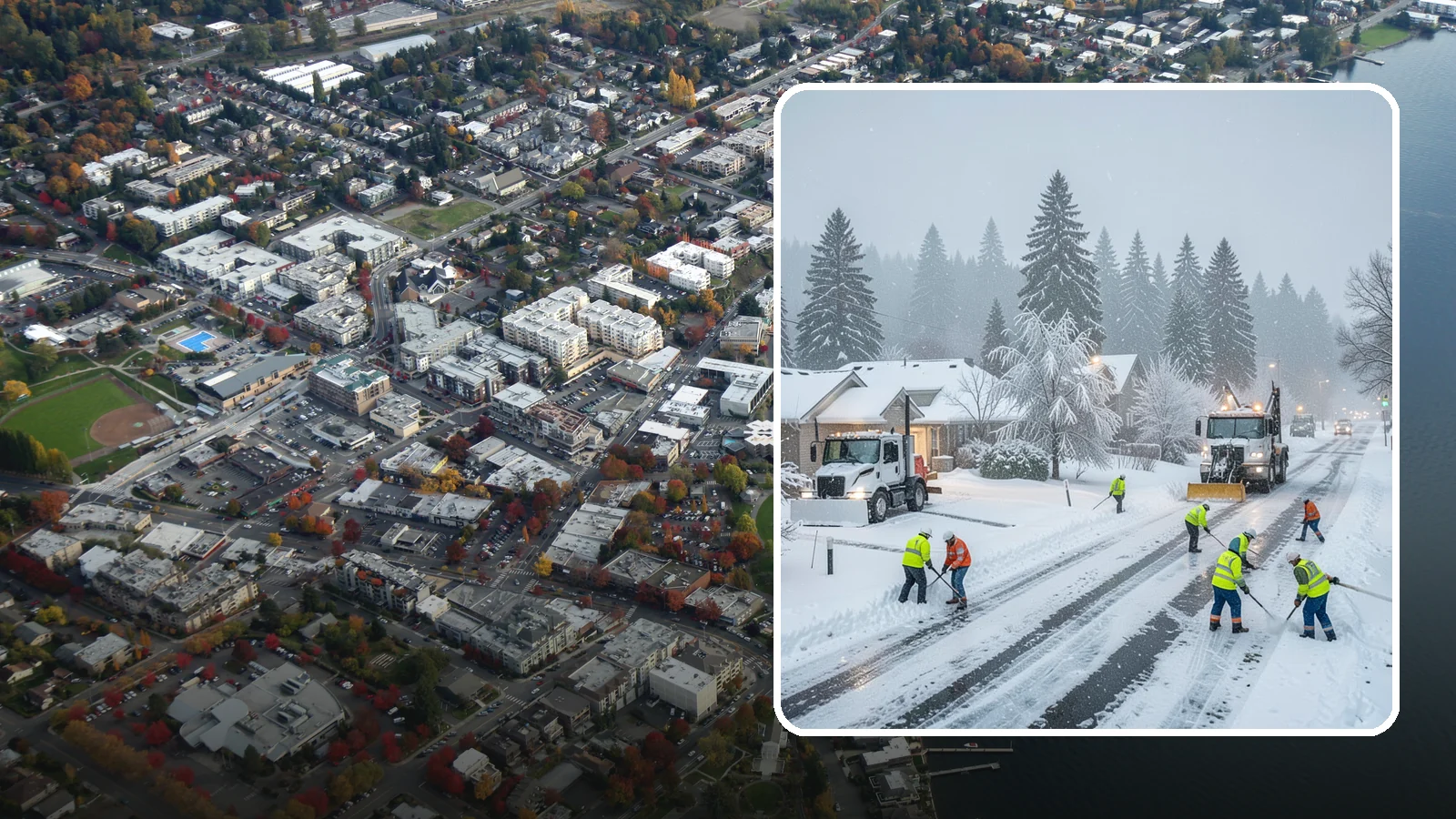 Winter Storm Cleanup in Kirkland, King County, WA - After a winter storm passes, we handle the full cleanup so your driveway, lot, and walkways are clear and safe again.