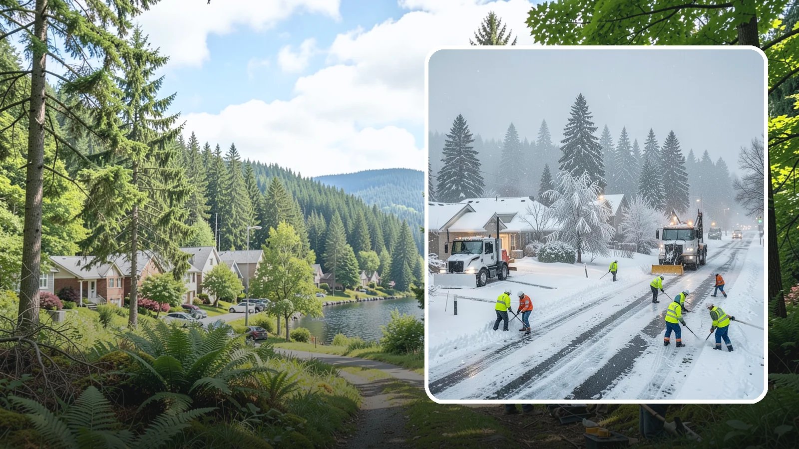 Winter Storm Cleanup in Lake Forest Park, King County, WA - After a winter storm passes, we handle the full cleanup so your driveway, lot, and walkways are clear and safe again.
