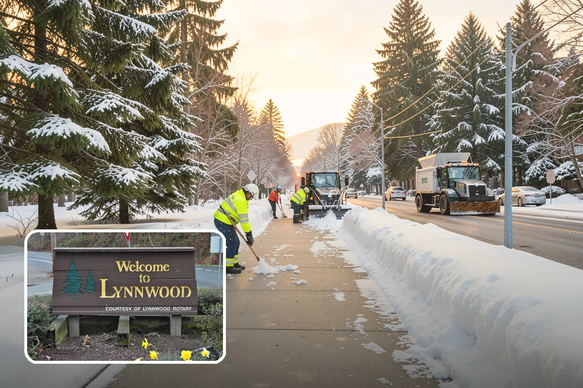Winter Storm Cleanup in Lynnwood, Snohomish County, WA - Removal of plow berms and hard-packed leftovers