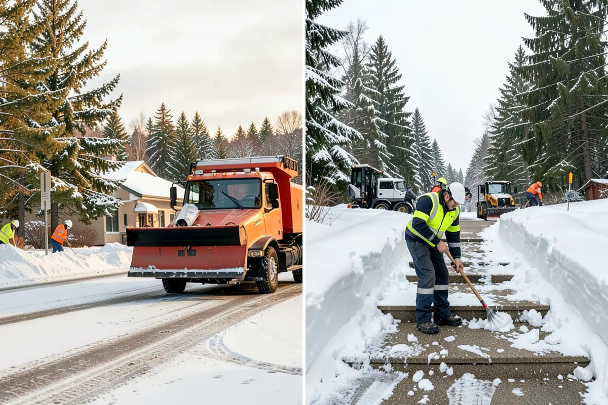 Winter Storm Cleanup in Maple Valley, King County, WA - Assess the property for berms, ice, and missed areas