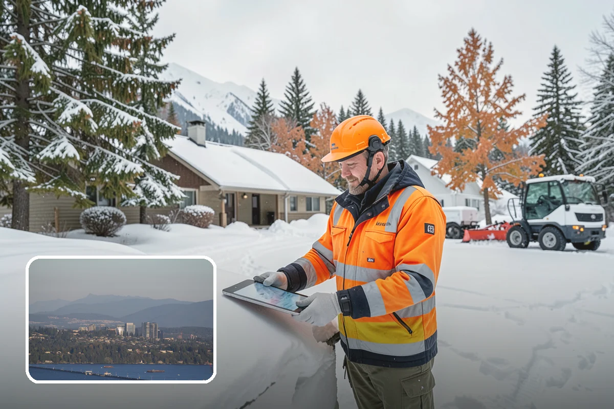 Winter Storm Cleanup in Medina, King County, WA - Removal of plow berms and hard-packed leftovers